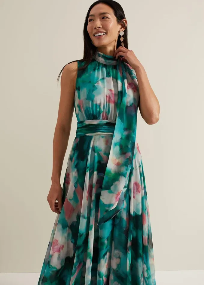 Phase Eight Lucinda Chiffon Print Maxi Dress Multicoloured Women Dresses