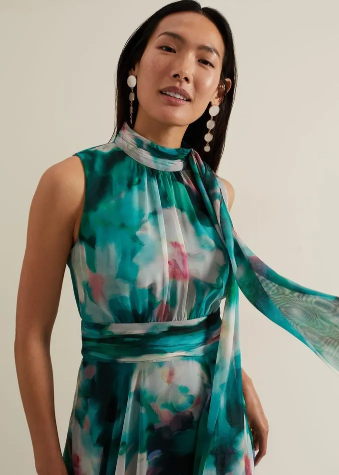 Phase Eight Lucinda Chiffon Print Maxi Dress Multicoloured Women Dresses