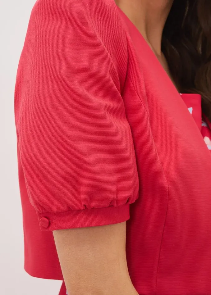 Phase Eight Mabel Puff Sleeve Jacket Lipstick Women Jackets