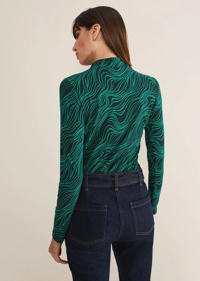 Phase Eight Macey High Neck Top Green Multi Women Tops and TShirts