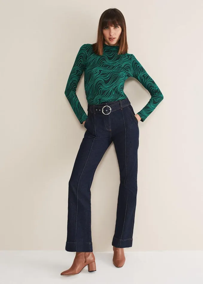 Phase Eight Macey High Neck Top Green Multi Women Tops and TShirts