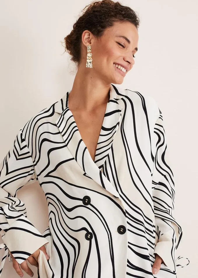 Phase Eight Macie Button Shirt Blackcream Women Shirts and Blouses