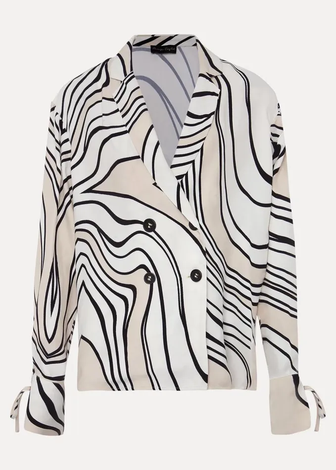 Phase Eight Macie Button Shirt Blackcream Women Shirts and Blouses