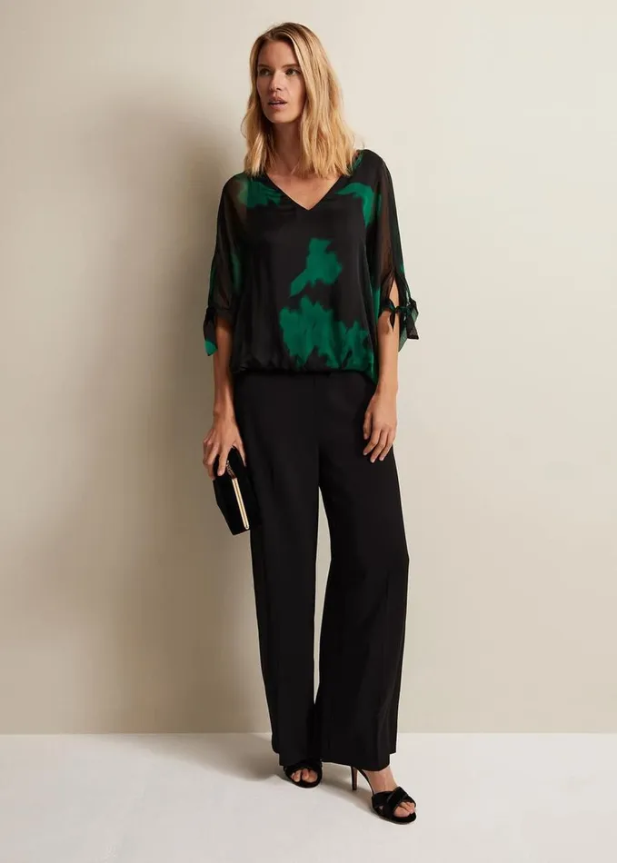 Phase Eight Madison Silk Blouse Green Women Shirts and Blouses