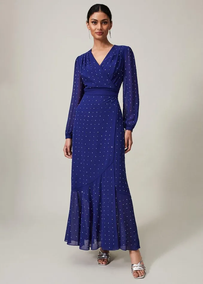 Phase Eight Maeva Embellished Maxi Dress Purple Women Dresses