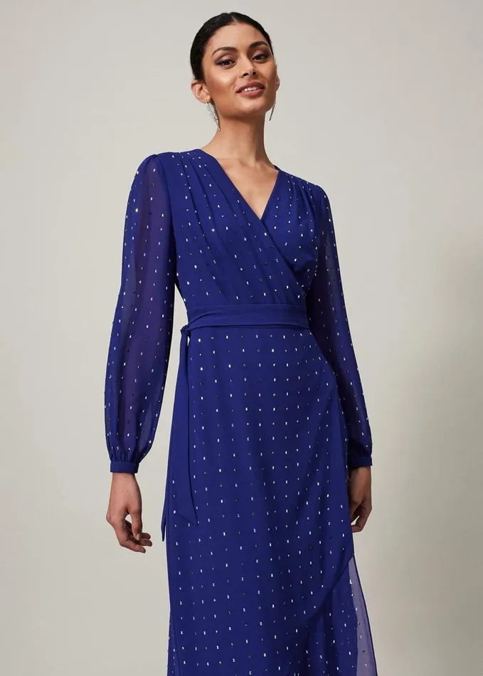 Phase Eight Maeva Embellished Maxi Dress Purple Women Dresses