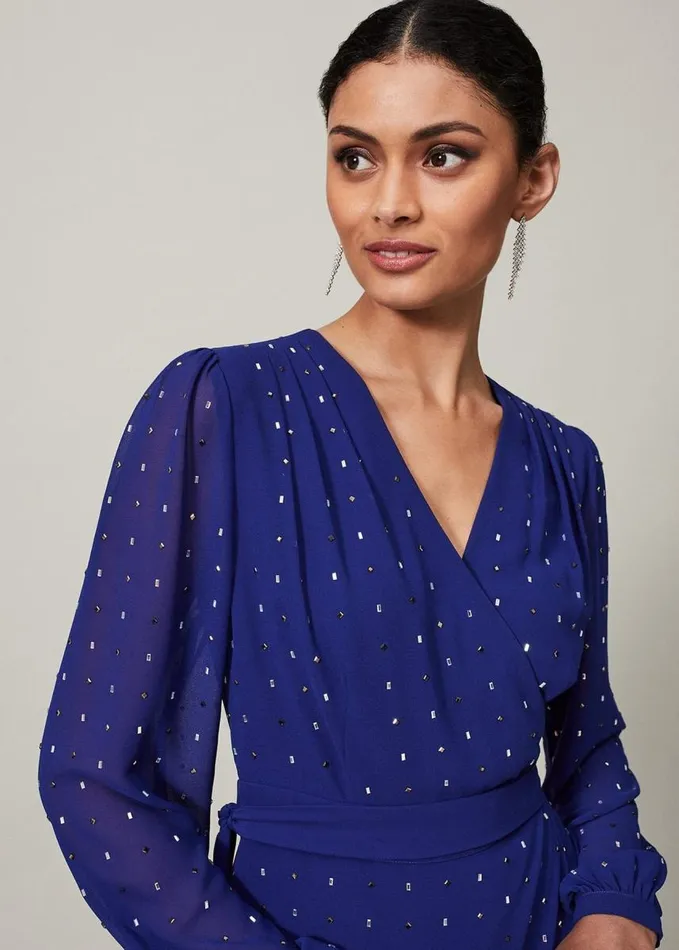 Phase Eight Maeva Embellished Maxi Dress Purple Women Dresses