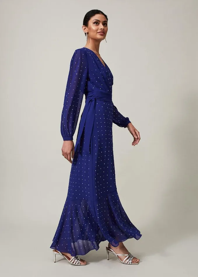 Phase Eight Maeva Embellished Maxi Dress Purple Women Dresses