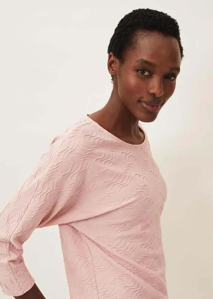 Phase Eight Maeva Textured Top Soft Pink Women Knitwear