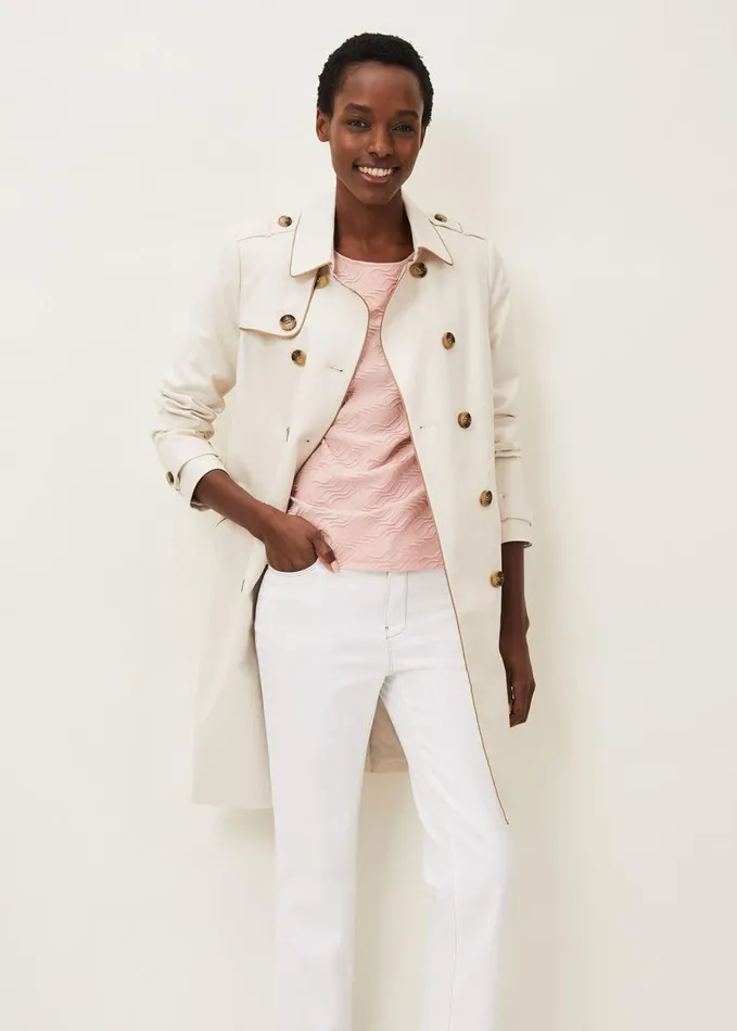 Phase Eight Maeva Textured Top Soft Pink Women Knitwear