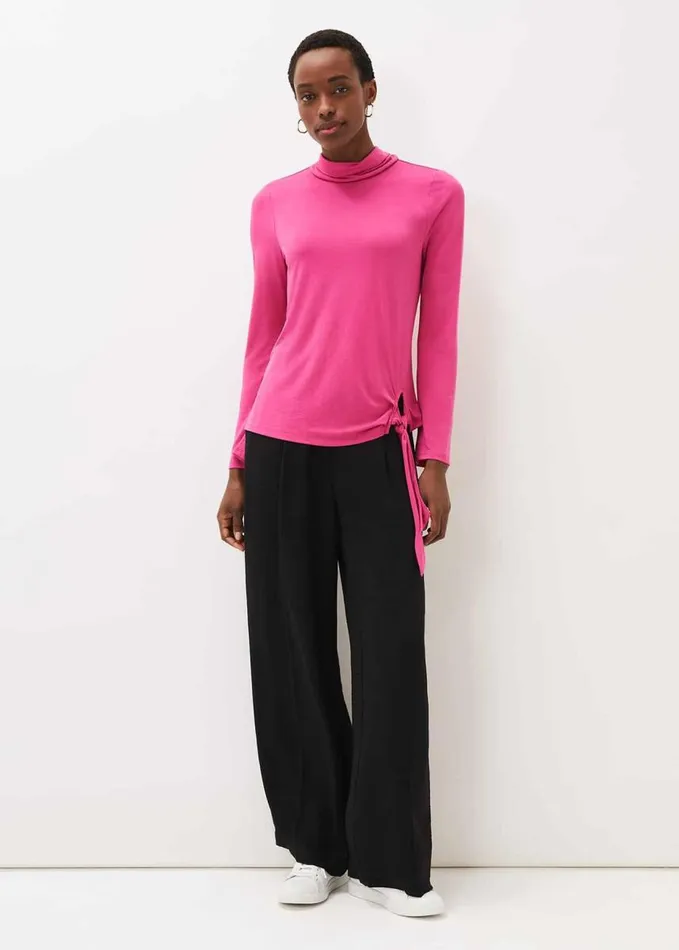 Phase Eight Maisie Cupro Tie Hem Top Hot Pink Women Tops and TShirts