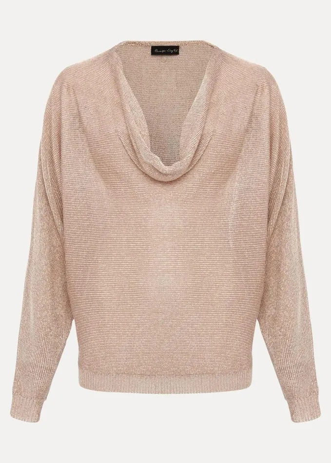 Phase Eight Malti Metallic Cowl Neck Knit Rose Gold Women Knitwear