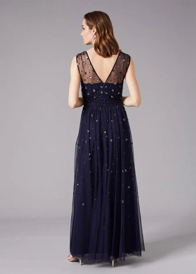 Phase Eight Marcia Sequin Tulle Dress Midnight Women Dresses