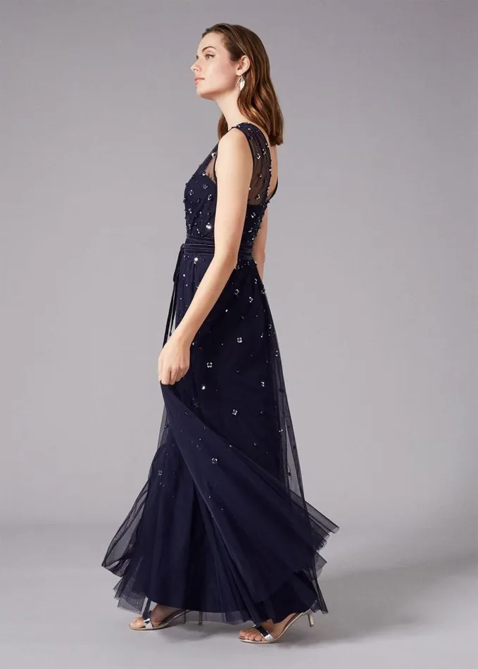 Phase Eight Marcia Sequin Tulle Dress Midnight Women Dresses