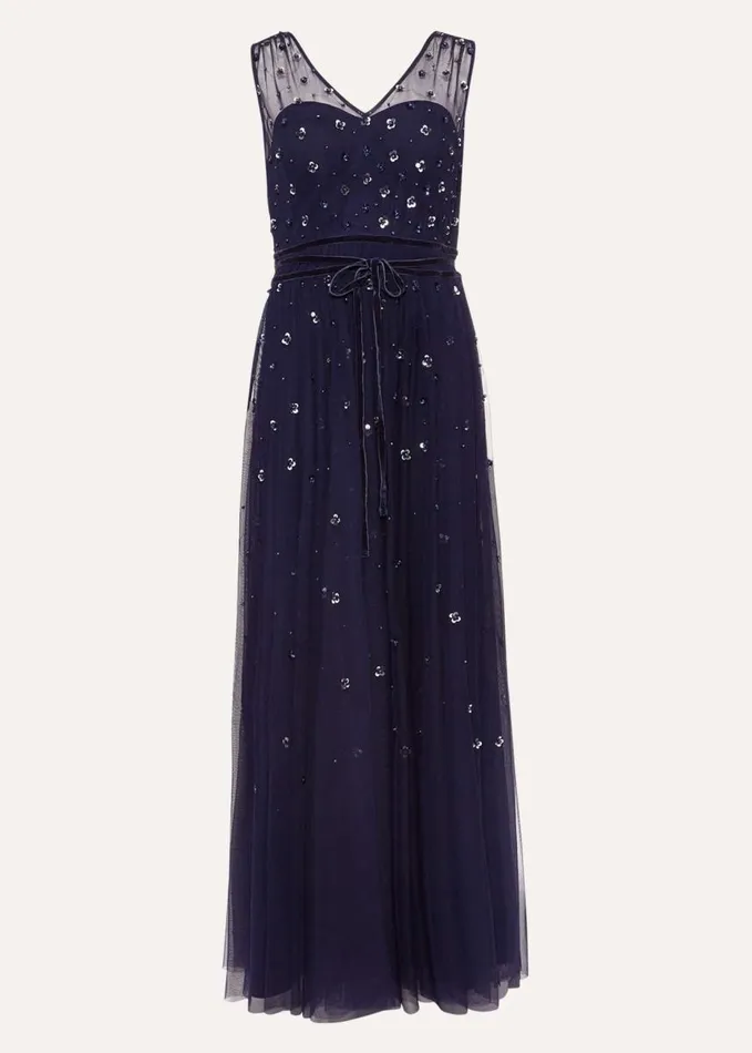 Phase Eight Marcia Sequin Tulle Dress Midnight Women Dresses