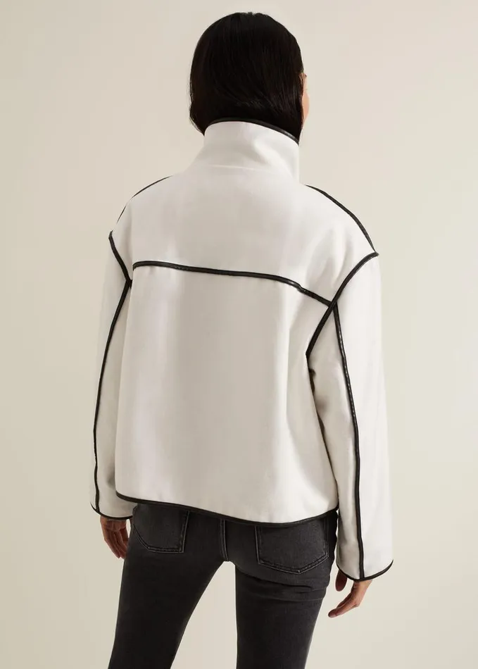 Phase Eight Marlow Tipped Edge Jacket Ivory Women Coats