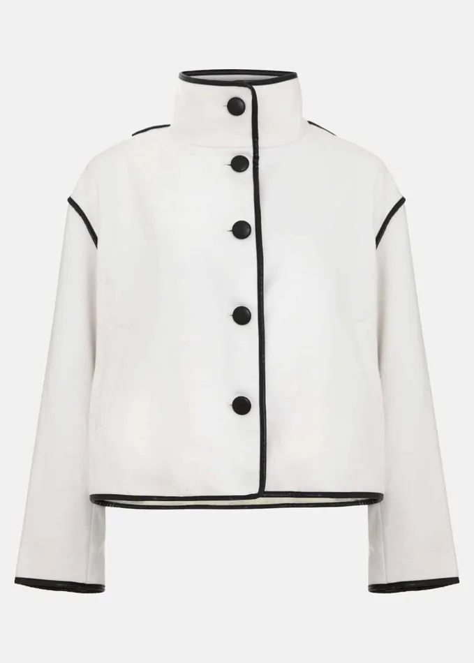 Phase Eight Marlow Tipped Edge Jacket Ivory Women Coats