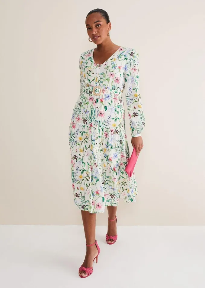 Phase Eight Maya Floral Midaxi Dress Ivorymulti Women Dresses