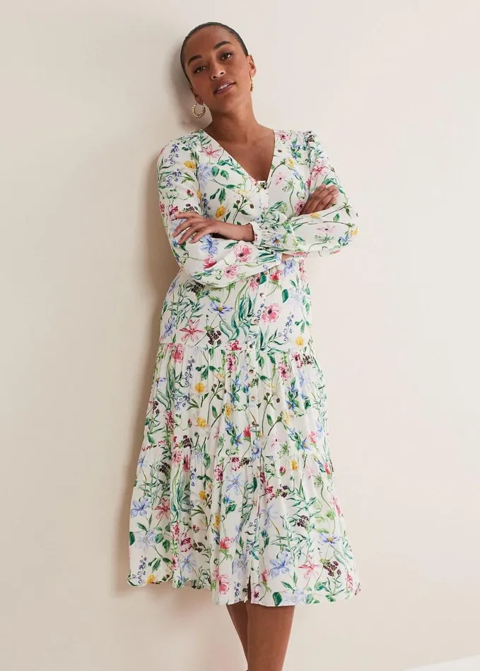 Phase Eight Maya Floral Midaxi Dress Ivorymulti Women Dresses