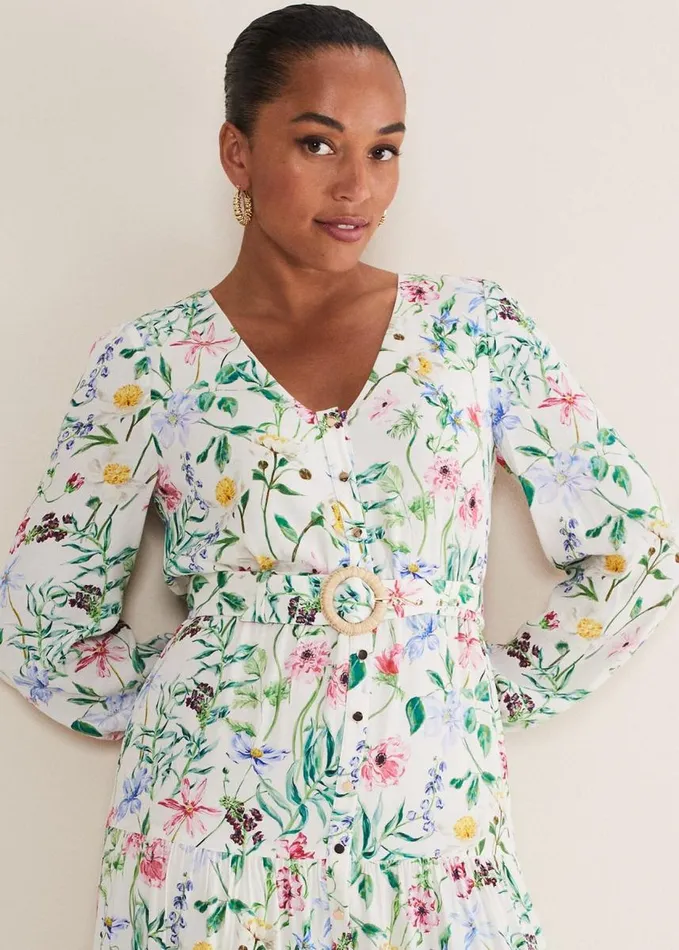 Phase Eight Maya Floral Midaxi Dress Ivorymulti Women Dresses