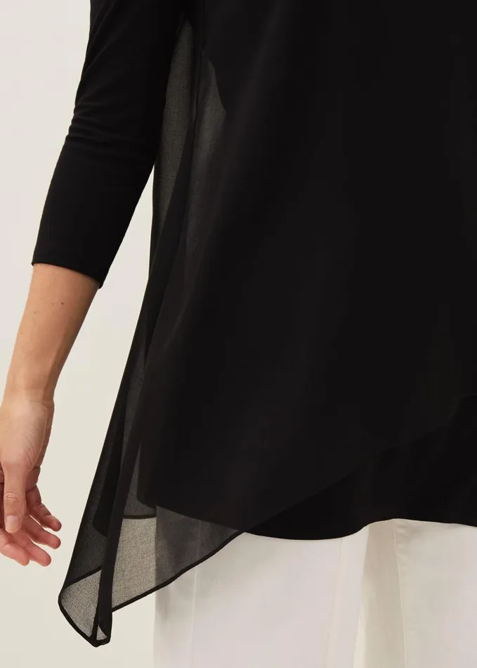 Phase Eight Mika Ruched Longline Top Black Women Tops and TShirts