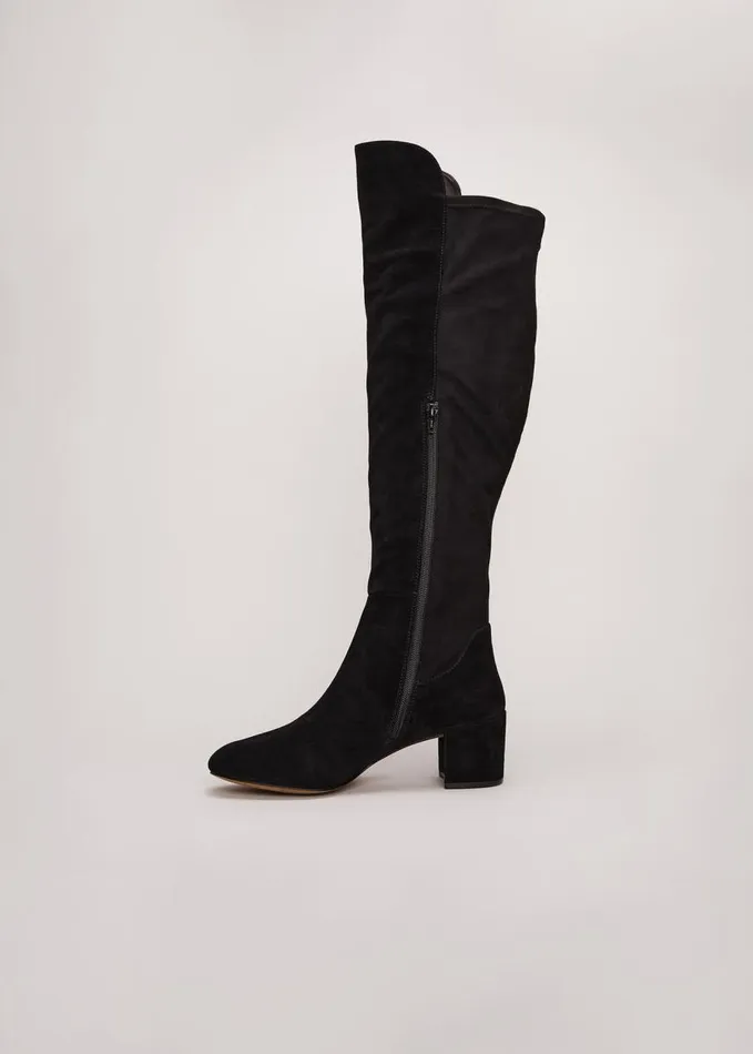 Phase Eight Milly Black Leather Knee High Boots Black Women Boots