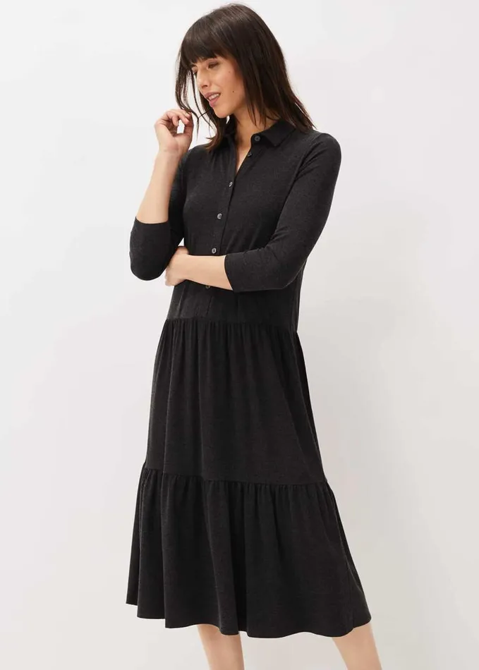 Phase Eight Mina Snuggle Midi Dress Charcoal Women Dresses