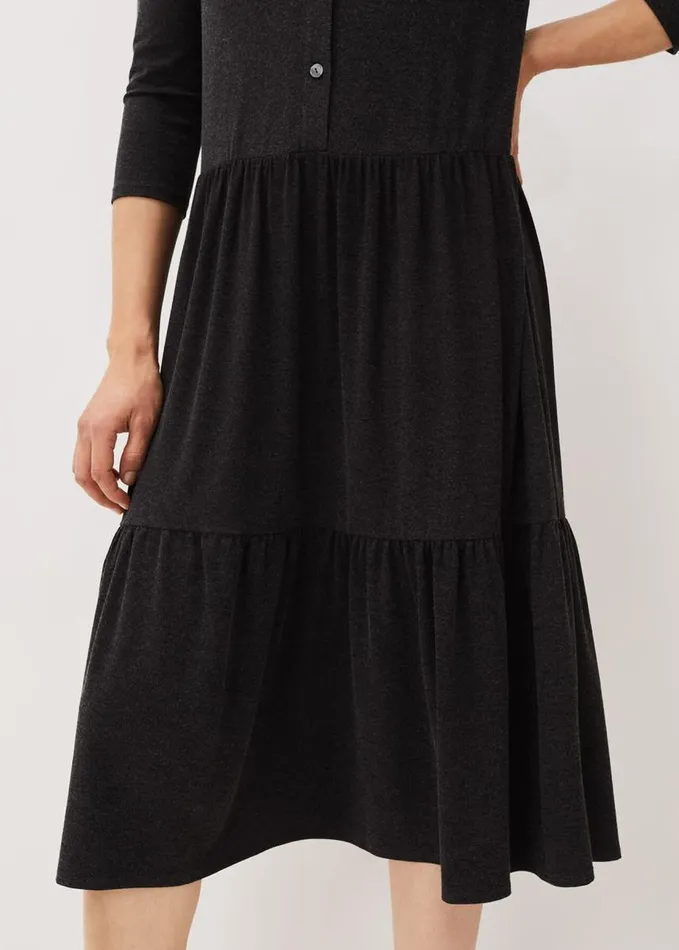 Phase Eight Mina Snuggle Midi Dress Charcoal Women Dresses