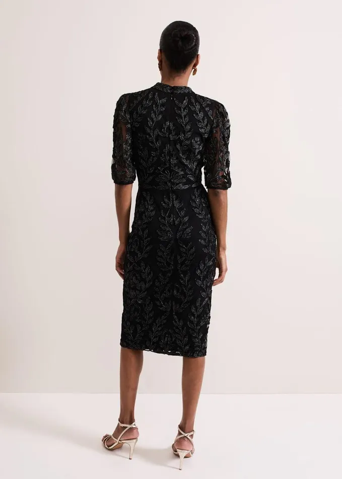 Phase Eight Misha Tapework Shimmer Dress Black Women Dresses
