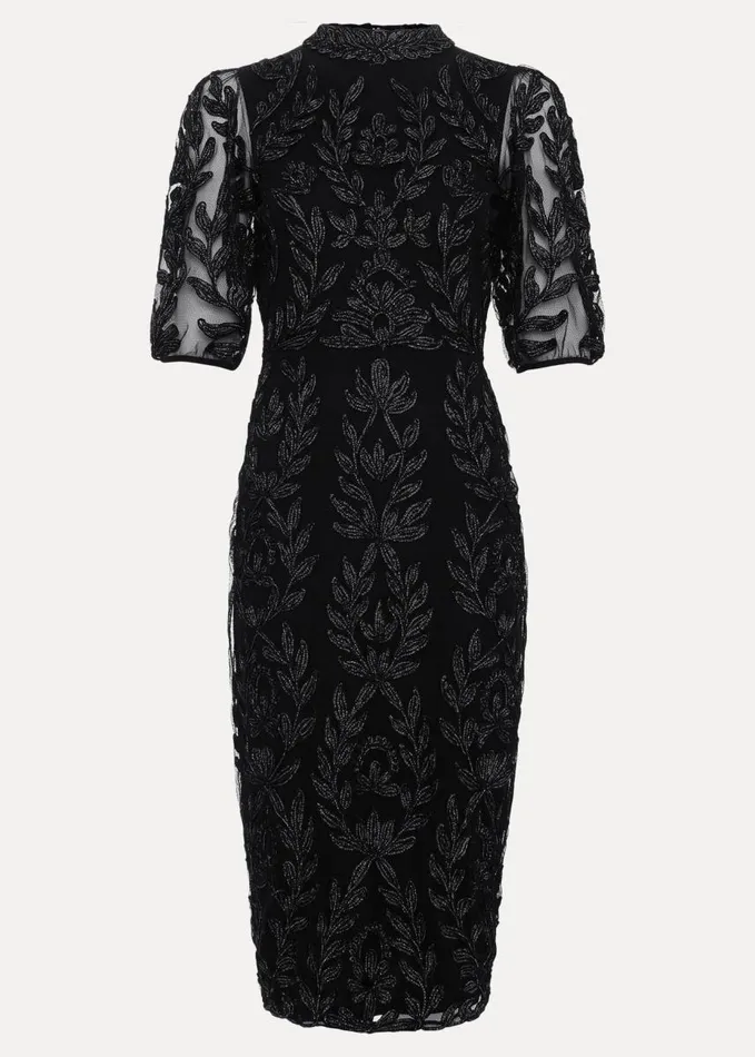 Phase Eight Misha Tapework Shimmer Dress Black Women Dresses
