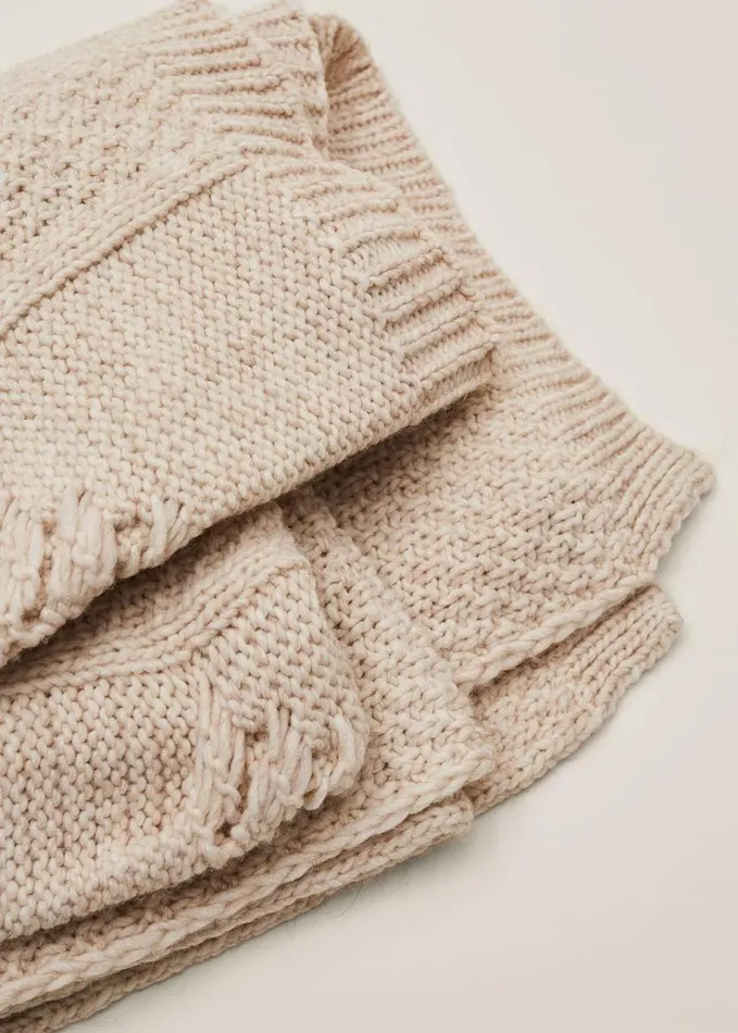 Phase Eight Miya Knitted Blanket Cream Women Scarves