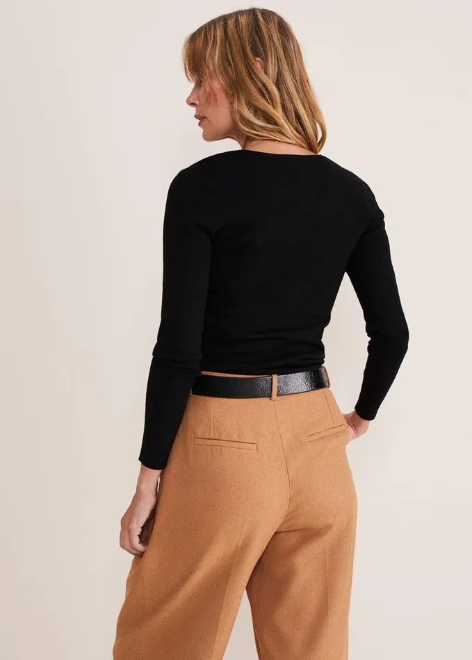 Phase Eight Molla V Neck Knit Black Women Knitwear
