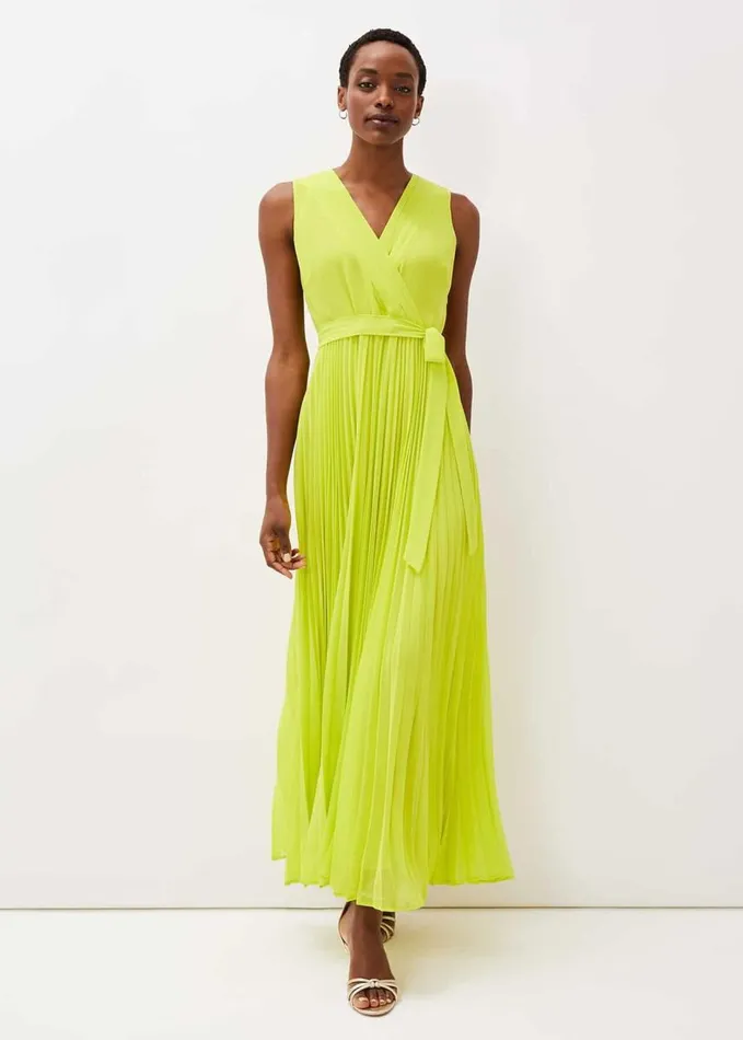 Phase Eight Molly Chiffon Maxi Dress Lime Women Dresses