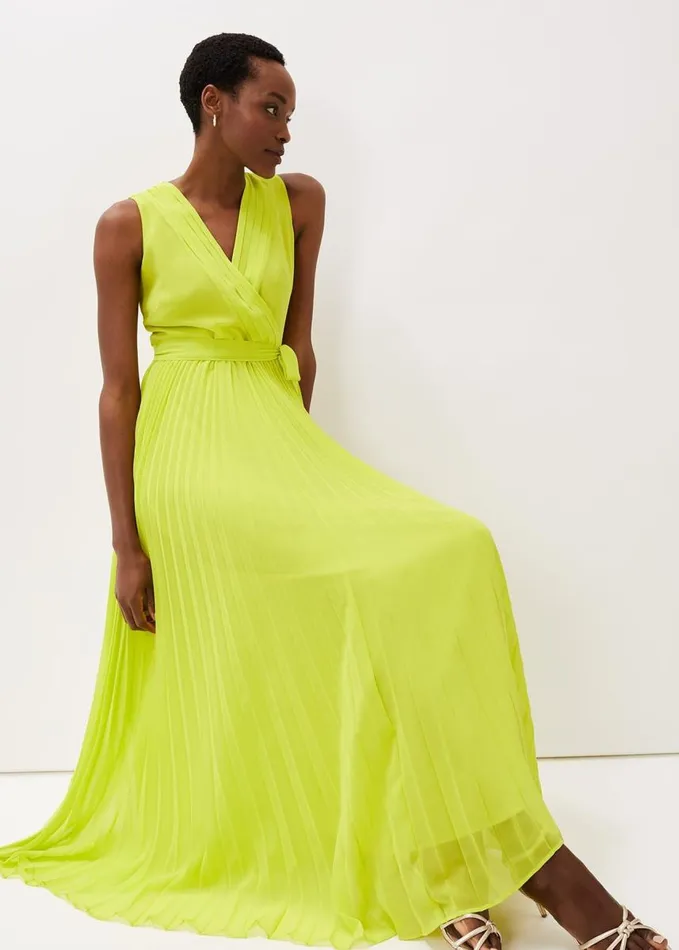 Phase Eight Molly Chiffon Maxi Dress Lime Women Dresses