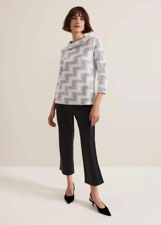 Phase Eight Mya Black Pu Crop Trousers Black Women Trousers