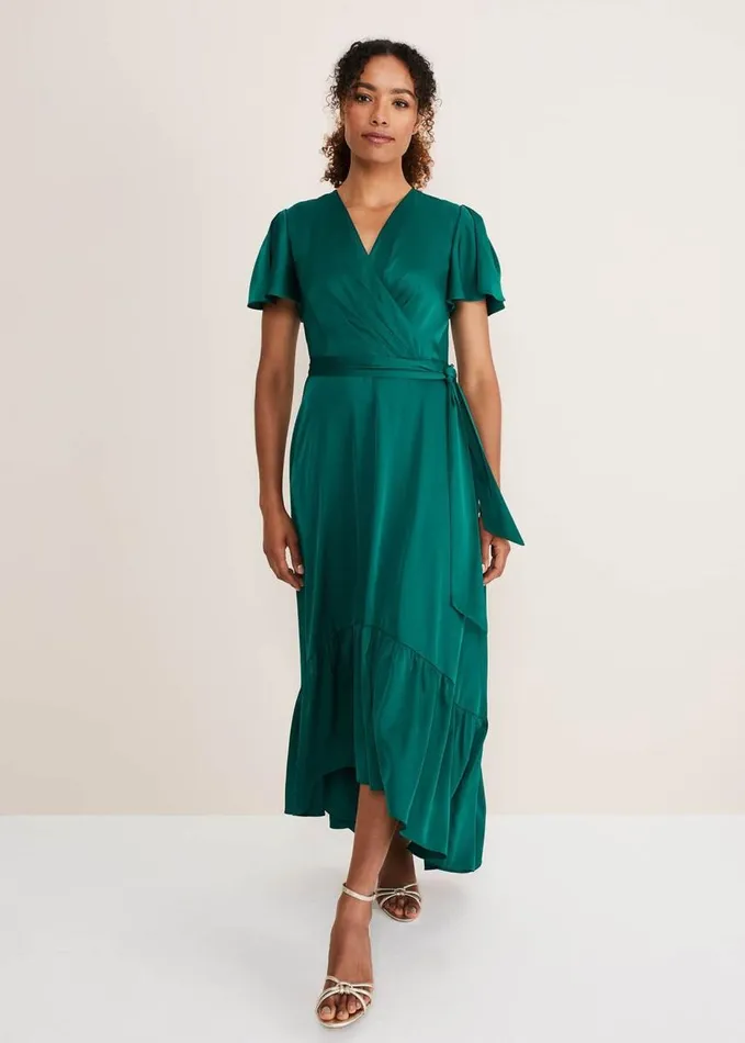 Phase Eight Nancie Elipse Hem Dress Jewel Green Women Dresses