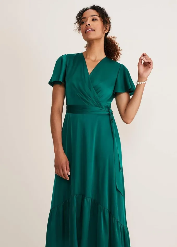 Phase Eight Nancie Elipse Hem Dress Jewel Green Women Dresses