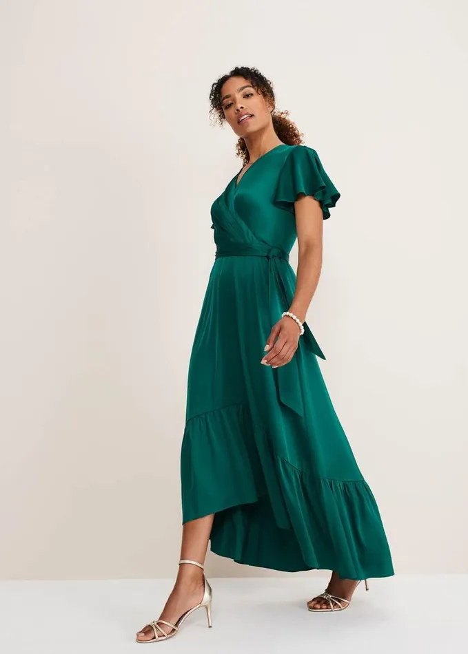 Phase Eight Nancie Elipse Hem Dress Jewel Green Women Dresses