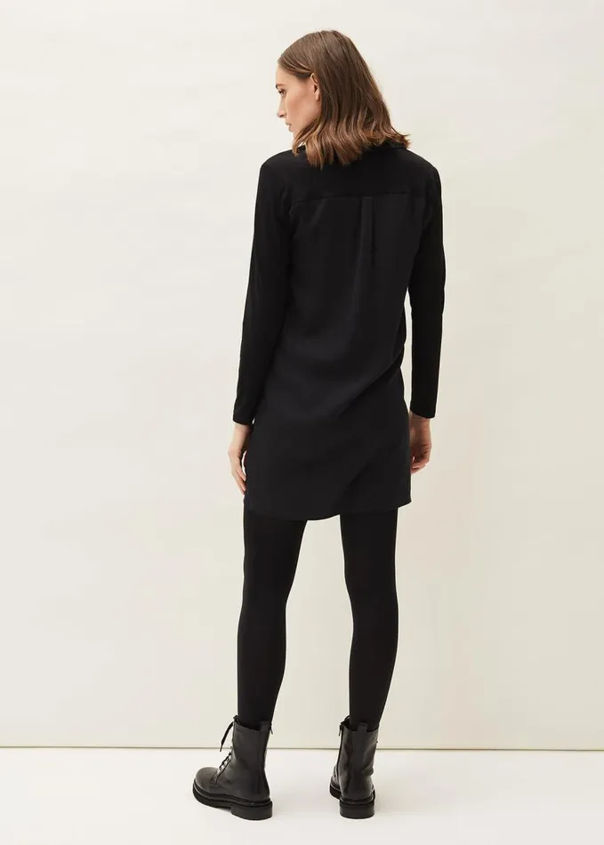 Phase Eight Neave Button Tunic Black Women Shirts and Blouses