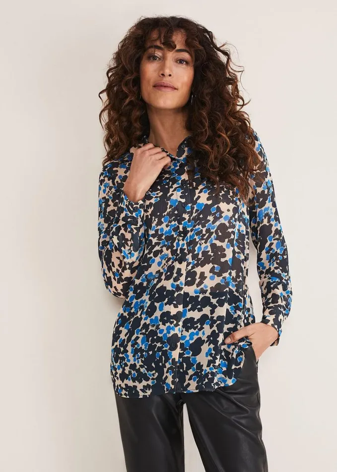 Phase Eight Nell Floral Shirt Blue Multi Women Shirts and Blouses