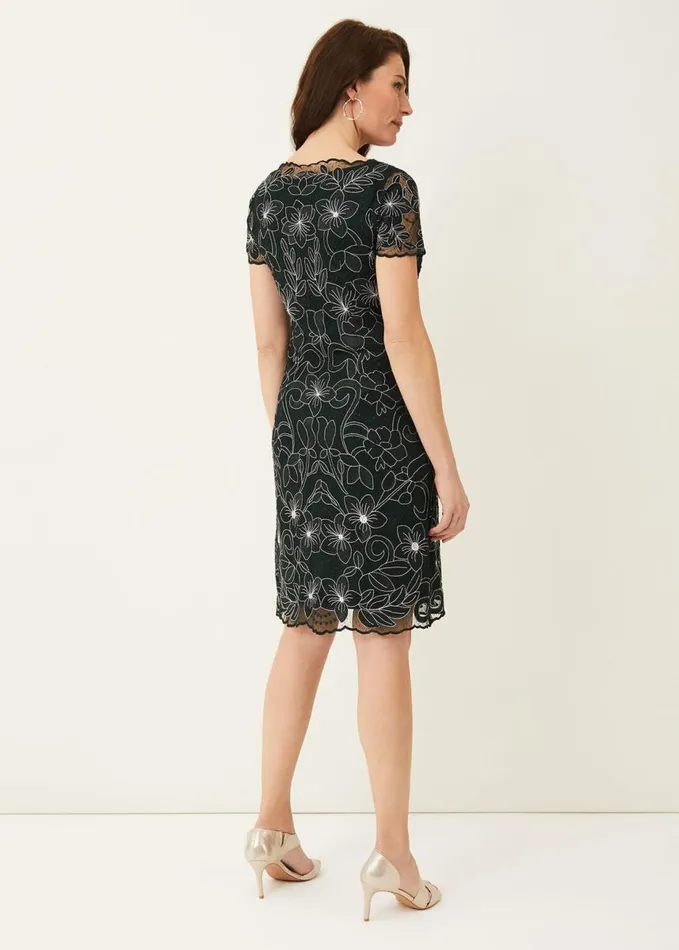 Phase Eight Nessa Embroidered Dress Pinepearl Women Dresses