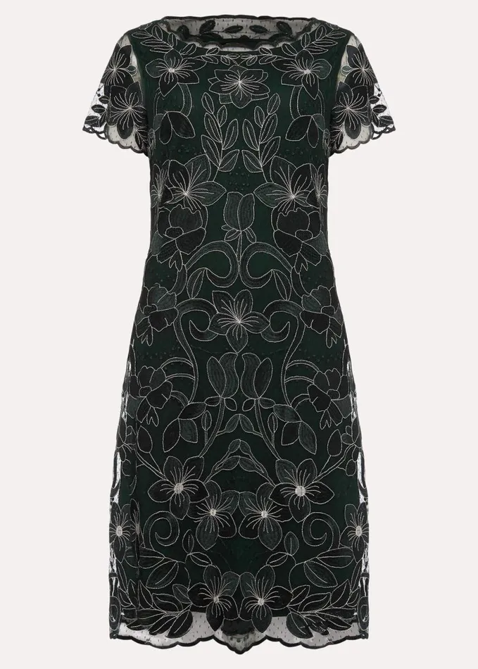 Phase Eight Nessa Embroidered Dress Pinepearl Women Dresses