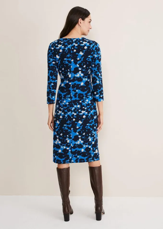 Phase Eight Niya Floral Midi Dress Blue Multi Women Dresses