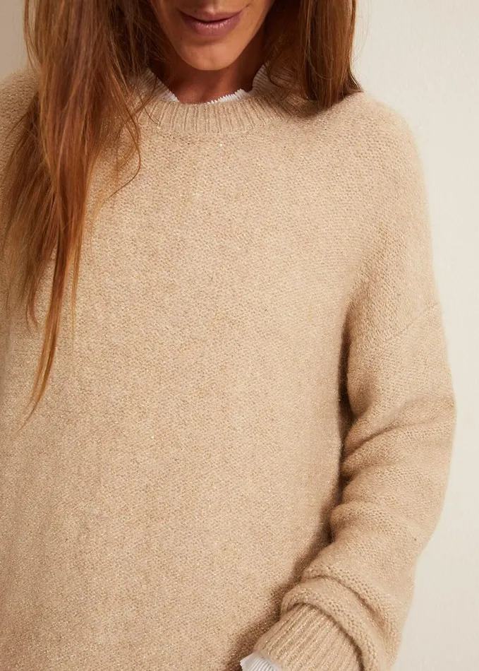 Phase Eight Oakley Sequin Mohair Jumper Neutral Women Knitwear
