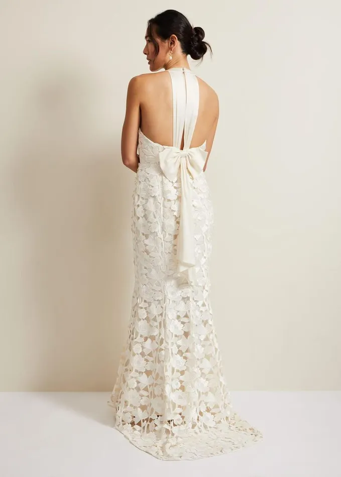 Phase Eight Olivia Bridal Lace Maxi Dress Ivory Women Dresses