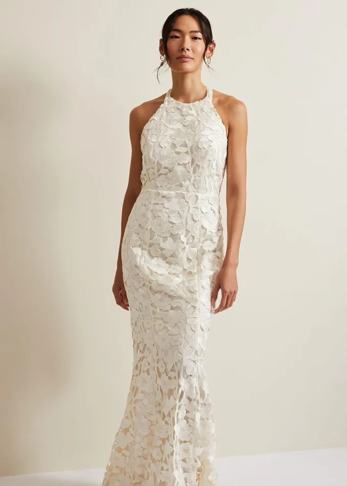 Phase Eight Olivia Bridal Lace Maxi Dress Ivory Women Dresses