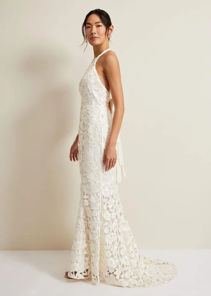 Phase Eight Olivia Bridal Lace Maxi Dress Ivory Women Dresses