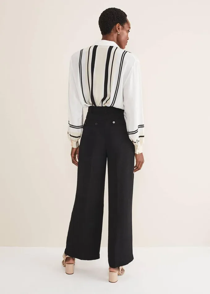 Phase Eight Opal Wide Leg Trousers Black Women Trousers