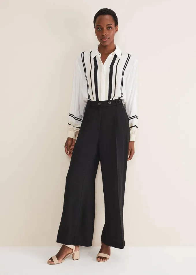 Phase Eight Opal Wide Leg Trousers Black Women Trousers