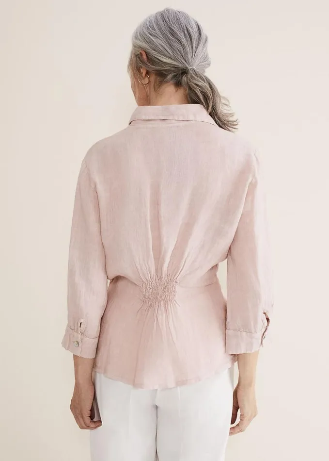 Phase Eight Ottely Twist Front Blouse Soft Pink Women Shirts and Blouses